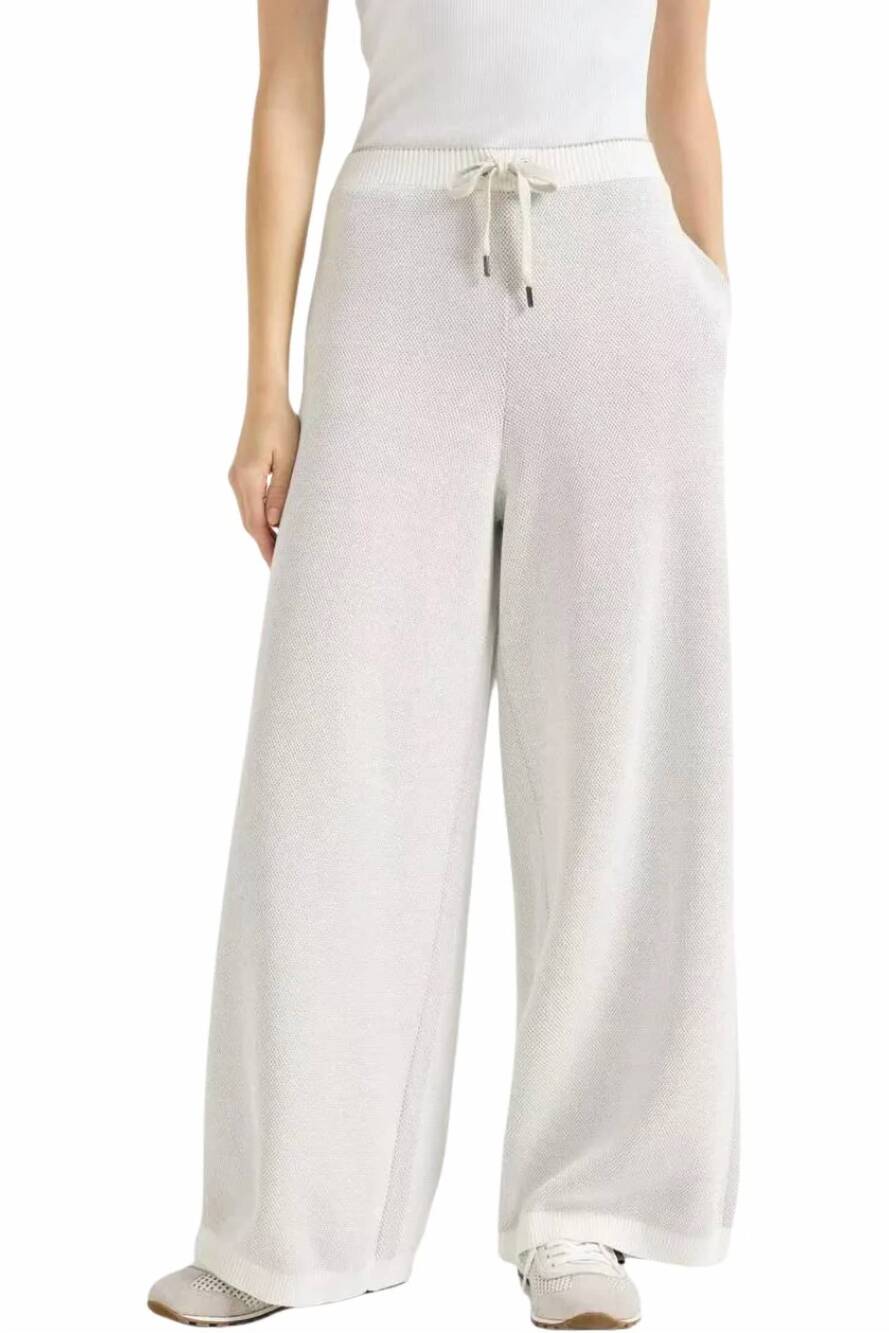 NEW BRUNELLO CUCINELLI drawstring palazzo pant in off-white